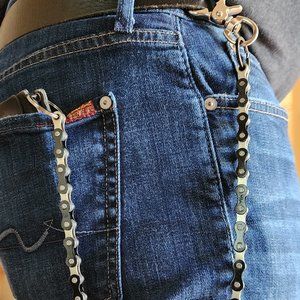 Wallet Chain 24" Stainless Steel Biker Chain Trucker Black/Silver "Zebra" chain